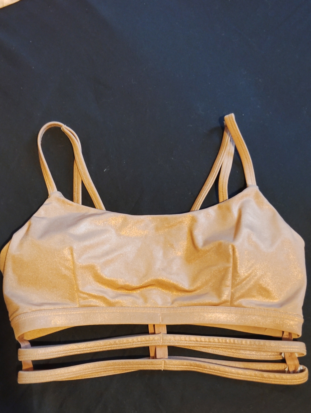 Forever 21 Metallic Nude Strappy Bralette. M